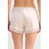 Woman’s Lace Trim Silk Shorts(Ivory – Powder White)