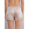 Woman’s Lace Trim Silk Shorts(Natural – Avorio Crema)