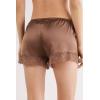 Woman’s Lace Trim Silk Shorts(Natural – Caramel Dark Beige)