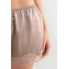 Woman’s Lace Trim Silk Shorts(Natural – Powder Beige)