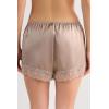 Woman’s Lace Trim Silk Shorts(Natural – Powder Beige)