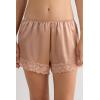 Woman’s Lace Trim Silk Shorts(Natural – Satin Pink)