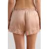 Woman’s Lace Trim Silk Shorts(Natural – Satin Pink)