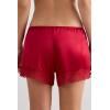 Woman’s Lace Trim Silk Shorts(Red – Red)
