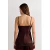 Woman’s Lace and Silk Top(Brown – Mocha Brown)