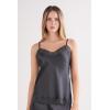 Woman’s Lace and Silk Top(Gray – Titanium Grey)