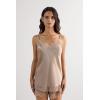 Woman’s Lace and Silk Top(Natural – Powder Beige)