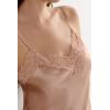 Woman’s Lace and Silk Top(Natural – Satin Pink)