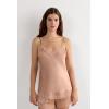 Woman’s Lace and Silk Top(Natural – Satin Pink)