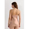 Woman’s Lace and Silk Top(Natural – Satin Pink)