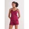 Woman’s Lace and Silk Top(Red – Beet Red)