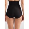 Woman’s Light Shaping Cotton High Waist Hipsters(Black – Black)
