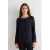 Woman’s Long Sleeve Modal Top(Black – Black)