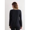 Woman’s Long Sleeve Modal Top(Black – Black)
