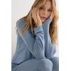 Woman’s Long Sleeve Modal Top(Blue – Ash Blue)