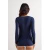 Woman’s Long Sleeve Scoop Neck Top in Micro-Modal(Blue – Intense Blue)