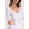 Woman’s Long Sleeve Scoop Neck Top in Micro-Modal(White – Milk White)