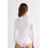 Woman’s Long Sleeve Scoop Neck Top in Micro-Modal(White – Milk White)