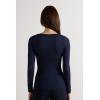 Woman’s Long Sleeve Scoop Neck Top in Ultralight Modal with Cashmere(Blue – Intense Blue)