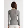 Woman’s Long Sleeve Scoop Neck Top in Ultralight Modal with Cashmere(Grey – Medium Grey Mel)