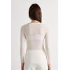 Woman’s Long Sleeve Scoop Neck Top in Ultralight Modal with Cashmere(Ivory – Natural Vanilla)