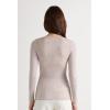 Woman’s Long Sleeve Scoop Neck Top in Ultralight Modal with Cashmere(Natural – Shell Beige Mélange)