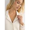 Woman’s Long-Sleeve Micromodal Pajama Top(Natural – Vanilla Ivory)