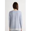 Woman’s Long-Sleeve Round-Neck Modal Top(Light Blue – Light Blue Melange)