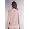 Woman’s Long-Sleeve Round-Neck Modal Top(Pale Pink – Light Pink Melange)