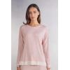 Woman’s Long-Sleeve Round-Neck Modal Top(Pale Pink – Light Pink Melange)