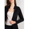 Woman’s Long-Sleeved Cotton Interlock Cardigan(Black – Black)