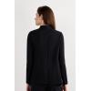 Woman’s Long-Sleeved Cotton Interlock Cardigan(Black – Black)