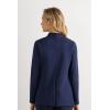 Woman’s Long-Sleeved Cotton Interlock Cardigan(Blue – Intense Blue)
