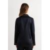 Woman’s Menswear Cut Silk Jacket(Black – Black)