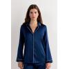 Woman’s Menswear Cut Silk Jacket(Blue – Intense Blue)