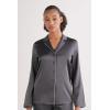 Woman’s Menswear Cut Silk Jacket(Gray – Titanium Grey)