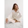 Woman’s Menswear Cut Silk Jacket(Ivory – Powder White)