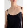 Woman’s Midi-Length Slip in Silk(Black – Black)