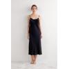 Woman’s Midi-Length Slip in Silk(Black – Black)