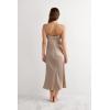 Woman’s Midi-Length Slip in Silk(Natural – Powder Beige)