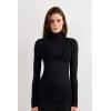 Woman’s Modal Cashmere Ultralight High-Neck Top(Black – Black)