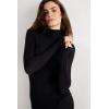 Woman’s Modal Cashmere Ultralight High-Neck Top(Black – Black)