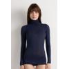 Woman’s Modal Cashmere Ultralight High-Neck Top(Blue – Intense Blue)