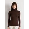 Woman’s Modal Cashmere Ultralight High-Neck Top(Brown – Brown)