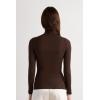 Woman’s Modal Cashmere Ultralight High-Neck Top(Brown – Brown)
