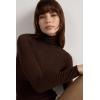 Woman’s Modal Cashmere Ultralight High-Neck Top(Brown – Brown)