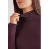 Woman’s Modal Cashmere Ultralight High-Neck Top(Burgundy – Dark Burgundy)