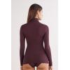 Woman’s Modal Cashmere Ultralight High-Neck Top(Burgundy – Dark Burgundy)