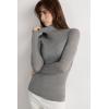 Woman’s Modal Cashmere Ultralight High-Neck Top(Grey – Medium Grey Mel)