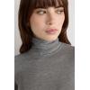 Woman’s Modal Cashmere Ultralight High-Neck Top(Grey – Medium Grey Mel)